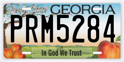 GA license plate PRM5284