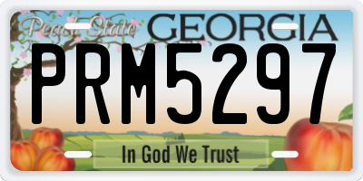 GA license plate PRM5297