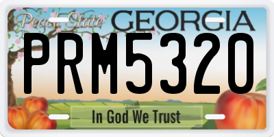 GA license plate PRM5320