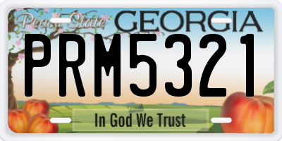 GA license plate PRM5321