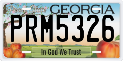 GA license plate PRM5326