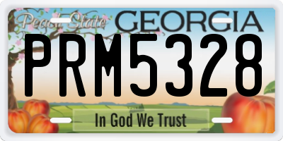 GA license plate PRM5328