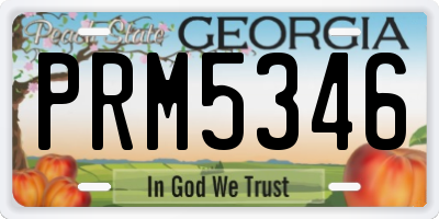 GA license plate PRM5346