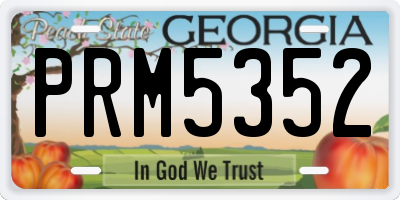 GA license plate PRM5352