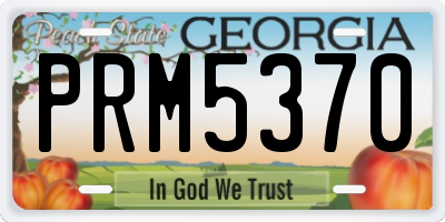 GA license plate PRM5370