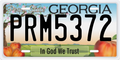 GA license plate PRM5372