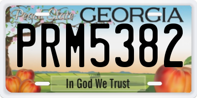 GA license plate PRM5382