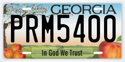 GA license plate PRM5400