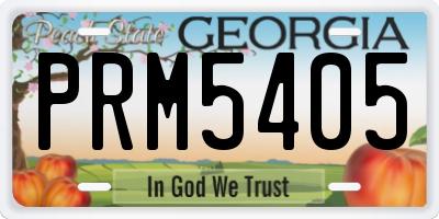 GA license plate PRM5405