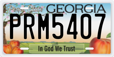 GA license plate PRM5407