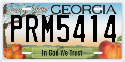 GA license plate PRM5414