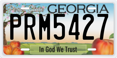 GA license plate PRM5427