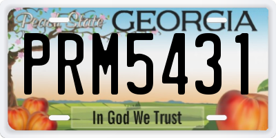 GA license plate PRM5431