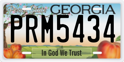 GA license plate PRM5434