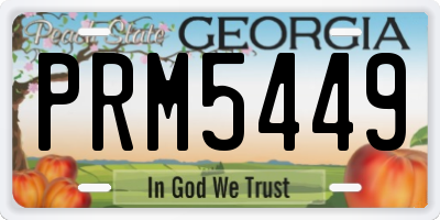 GA license plate PRM5449