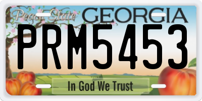 GA license plate PRM5453