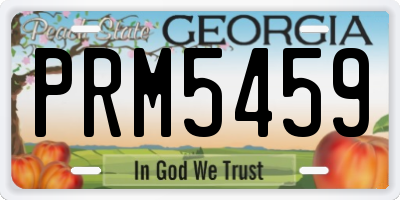 GA license plate PRM5459