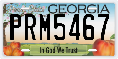 GA license plate PRM5467