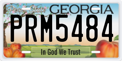 GA license plate PRM5484