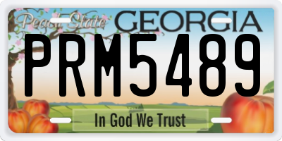 GA license plate PRM5489