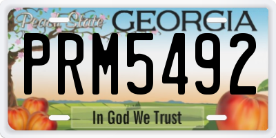 GA license plate PRM5492