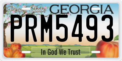 GA license plate PRM5493