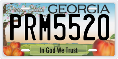 GA license plate PRM5520