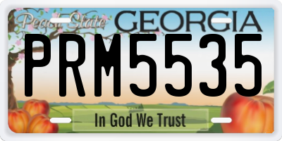 GA license plate PRM5535