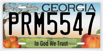 GA license plate PRM5547