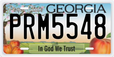 GA license plate PRM5548