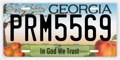 GA license plate PRM5569