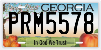GA license plate PRM5578