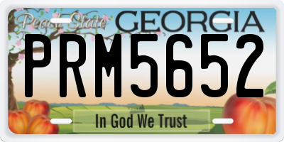 GA license plate PRM5652