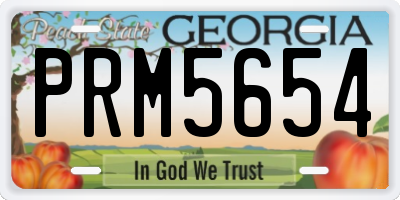 GA license plate PRM5654