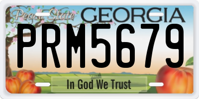 GA license plate PRM5679