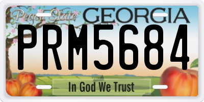 GA license plate PRM5684