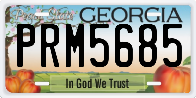 GA license plate PRM5685