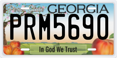 GA license plate PRM5690