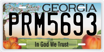 GA license plate PRM5693