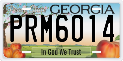 GA license plate PRM6014