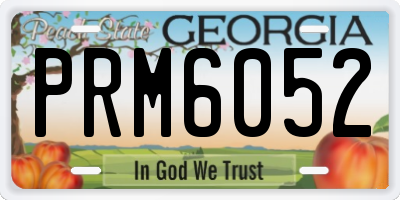 GA license plate PRM6052