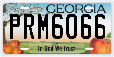 GA license plate PRM6066
