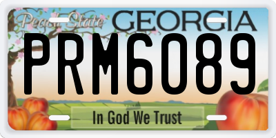 GA license plate PRM6089