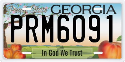 GA license plate PRM6091