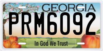 GA license plate PRM6092