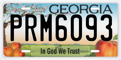 GA license plate PRM6093