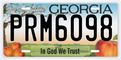 GA license plate PRM6098