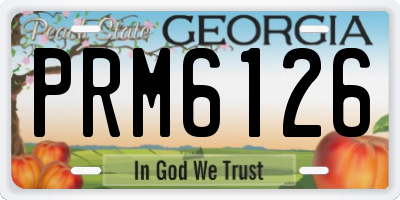 GA license plate PRM6126