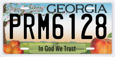 GA license plate PRM6128