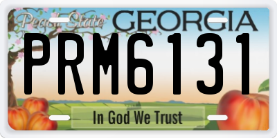 GA license plate PRM6131